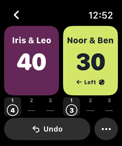 Playtali score on Apple Watch